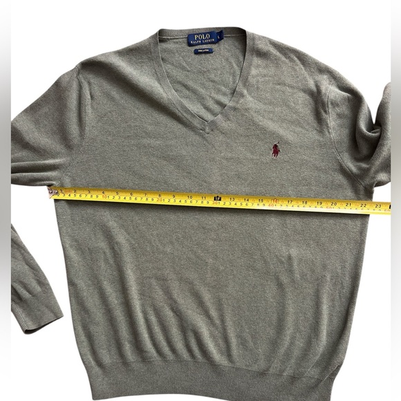 LN polo Ralph Lauren men’s v-neck sweater green Christmas large L - Picture 3 of 6